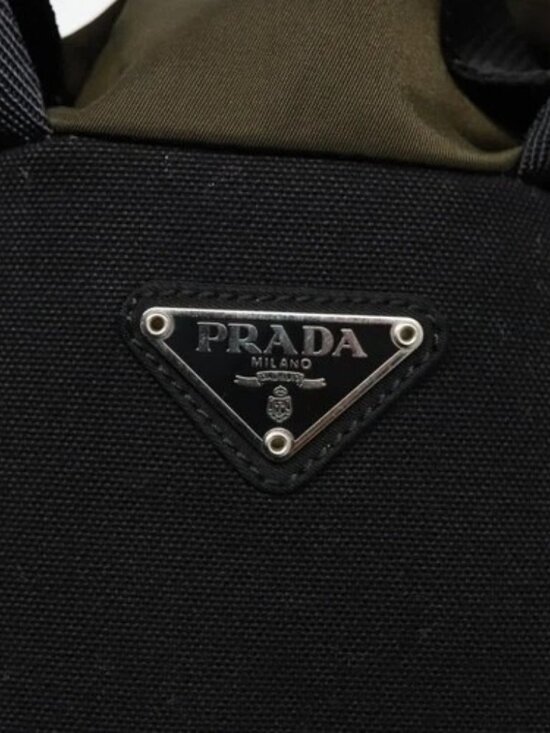 PRADA Backpack Nylon Khaki Silver Auth ep5764 main image 4